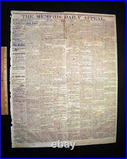 Rare Atlanta GA Georgia Confederate Memphis TN Civil War 1864 Original Newspaper