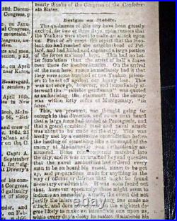 Rare Atlanta GA Georgia Confederate Memphis TN Civil War 1864 old Newspaper