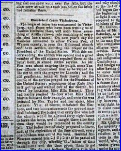 Rare Atlanta GA Georgia Confederate Memphis TN Civil War 1864 old Newspaper