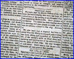 Rare Atlanta GA Georgia Confederate Memphis TN Civil War 1864 old Newspaper