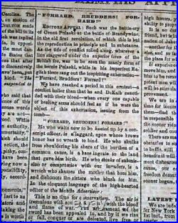 Rare Atlanta GA Georgia Confederate Memphis TN Civil War 1864 old Newspaper