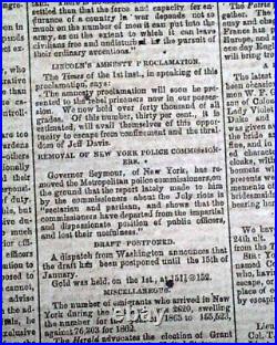 Rare Atlanta GA Georgia Confederate Memphis TN Civil War 1864 old Newspaper