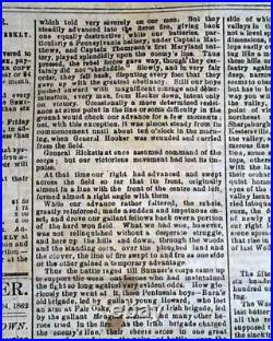 Rare BATTLE OF ANTIETAM Sharpsburg Civil War Confederate 1862 Richmond Newspaper
