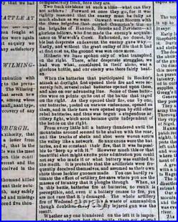 Rare BATTLE OF ANTIETAM Sharpsburg Civil War Confederate 1862 Richmond Newspaper