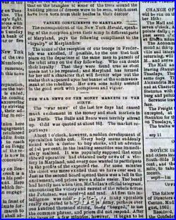 Rare BATTLE OF ANTIETAM Sharpsburg Civil War Confederate 1862 Richmond Newspaper