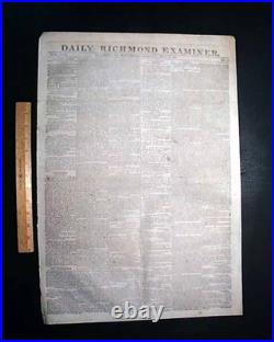 Rare BATTLE OF GETTYSBURG Confederate Capital Richmond VA Civil War 1863 Newspa