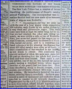 Rare BATTLE OF GETTYSBURG Confederate Capital Richmond VA Civil War 1863 Newspa