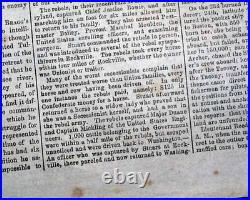 Rare BATTLE OF GETTYSBURG Confederate Capital Richmond VA Civil War 1863 Newspa