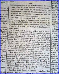 Rare BATTLE OF GETTYSBURG Confederate Capital Richmond VA Civil War 1863 Newspa
