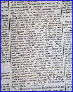 Rare BATTLE OF GETTYSBURG Confederate Capital Richmond VA Civil War 1863 Newspa