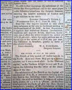 Rare BATTLE OF GETTYSBURG Confederate Capital Richmond VA Civil War 1863 Newspa