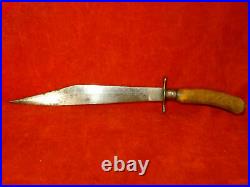 Rare CIVIL War Confederate Made 13 1/2 Clipped Point Bowie Side Knife