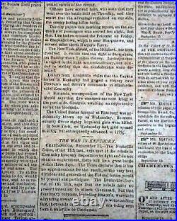 Rare CONFEDERATE Battle of Antietam Sharpsburg Maryland 1862 Civil War Newspaper