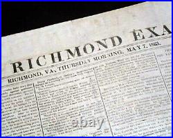 Rare CONFEDERATE Battle of Chancellorsville 1863 Richmond VA Civil War Newspaper