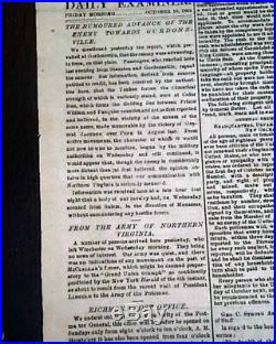 Rare CONFEDERATE CAPITAL with Braxton Bragg in Kentucky Civil War 1862 Newspaper