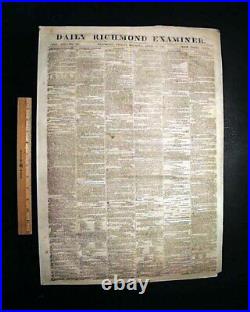 Rare CONFEDERATE CAPITAL with Jefferson Davis & Shiloh Civil War 1862 VA Newspaper