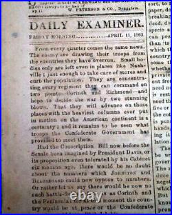 Rare CONFEDERATE CAPITAL with Jefferson Davis & Shiloh Civil War 1862 VA Newspaper