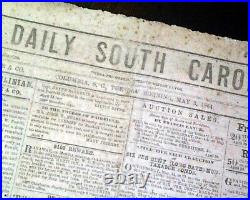 Rare CONFEDERATE COLUMBIA SC South Carolina Jeff. Davis 1864 Civil War Newspaper