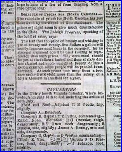 Rare CONFEDERATE Capital Battle of Mobile Bay Alabama 1864 Civil War Newspaper