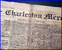 Rare CONFEDERATE Charleston Mercury SC Civil War 1865 Necessity Print Newspaper