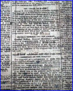 Rare CONFEDERATE Charleston Mercury SC Civil War 1865 Necessity Print Newspaper