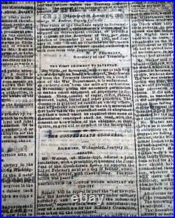 Rare CONFEDERATE Charleston Mercury SC Civil War 1865 Necessity Print Newspaper