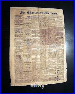 Rare CONFEDERATE Charleston Mercury SC Civil War 1865 Necessity Print Newspaper