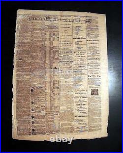 Rare CONFEDERATE Charleston Mercury SC Civil War 1865 Necessity Print Newspaper