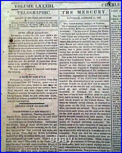 Rare CONFEDERATE Charleston SC with Battle of Chickamauga 1863 Civil War Newspaper
