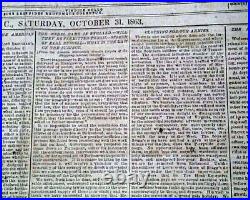 Rare CONFEDERATE Charleston SC with Battle of Chickamauga 1863 Civil War Newspaper