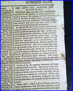 Rare CONFEDERATE Charleston SC with Battle of Chickamauga 1863 Civil War Newspaper