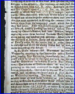 Rare CONFEDERATE Civil War Winston NC North Carolina 1861 Southern Old Newspaper