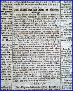 Rare CONFEDERATE Civil War Winston NC North Carolina 1861 Southern Old Newspaper