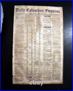 Rare CONFEDERATE Columbus Georgia Battle of Seven Pines 1862 Civil War Newspaper
