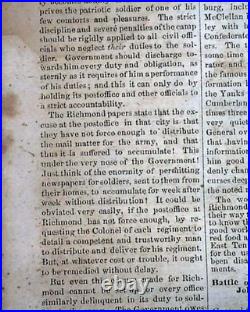 Rare CONFEDERATE Columbus Georgia Battle of Seven Pines 1862 Civil War Newspaper Rare CONFEDERATE Columbus Georgia Battle of Seven Pines 1862 Civil War Newspaper