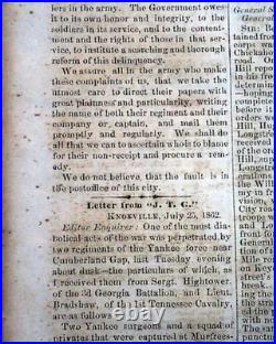 Rare CONFEDERATE Columbus Georgia Battle of Seven Pines 1862 Civil War Newspaper