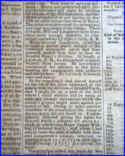 Rare CONFEDERATE Columbus Georgia Battle of Seven Pines 1862 Civil War Newspaper