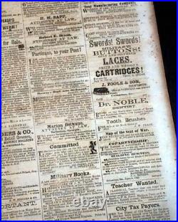 Rare CONFEDERATE Columbus Georgia Battle of Seven Pines 1862 Civil War Newspaper Rare CONFEDERATE Columbus Georgia Battle of Seven Pines 1862 Civil War Newspaper