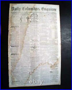 Rare CONFEDERATE Columbus Georgia GA Stonewall Jackson 1862 Civil War Newspaper