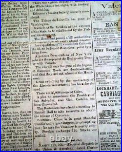 Rare CONFEDERATE Columbus Georgia GA Stonewall Jackson 1862 Civil War Newspaper