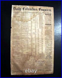 Rare CONFEDERATE Columbus Georgia with Battle of Antietam 1862 Civil War Newspaper