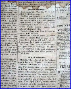 Rare CONFEDERATE Columbus Georgia with Battle of Antietam 1862 Civil War Newspaper