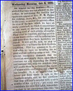 Rare CONFEDERATE Columbus Georgia with Battle of Antietam 1862 Civil War Newspaper