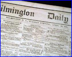 Rare CONFEDERATE Fort Sumter Civil War STARTS 1861 Wilmington NC Old Newspaper