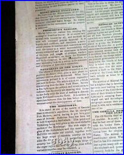 Rare CONFEDERATE Grenada MS Civil War 1862 Newspaper with Publisher on the Run