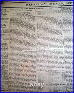 Rare CONFEDERATE Greneda MS Miss. With Battle of ANTIETAM Civil War 1862 Newspaper