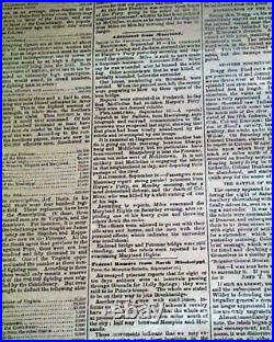 Rare CONFEDERATE Greneda MS Miss. With Battle of ANTIETAM Civil War 1862 Newspaper