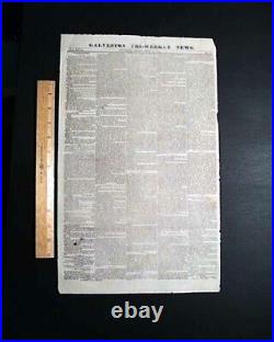 Rare CONFEDERATE Houston TX Texas & Nearby Galveston Civil War 1864 Newspaper