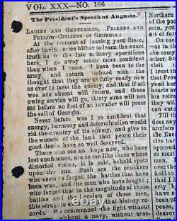 Rare CONFEDERATE Houston TX Texas with Jefferson Davis Civil War 1864 Newspaper