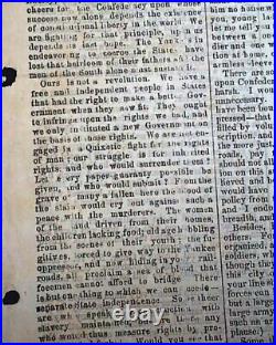 Rare CONFEDERATE Houston TX Texas with Jefferson Davis Civil War 1864 Newspaper